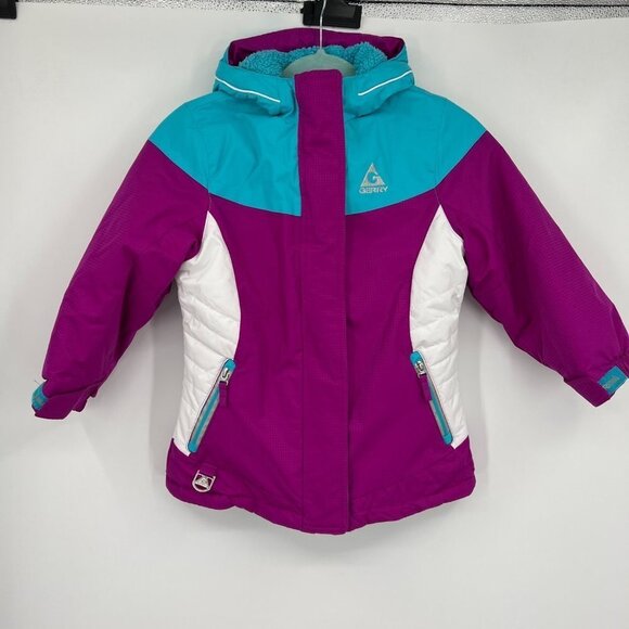 Gerry Youth Jacket Sz Xs Colorblock Purple Blue Insulated - Picture 1 of 16